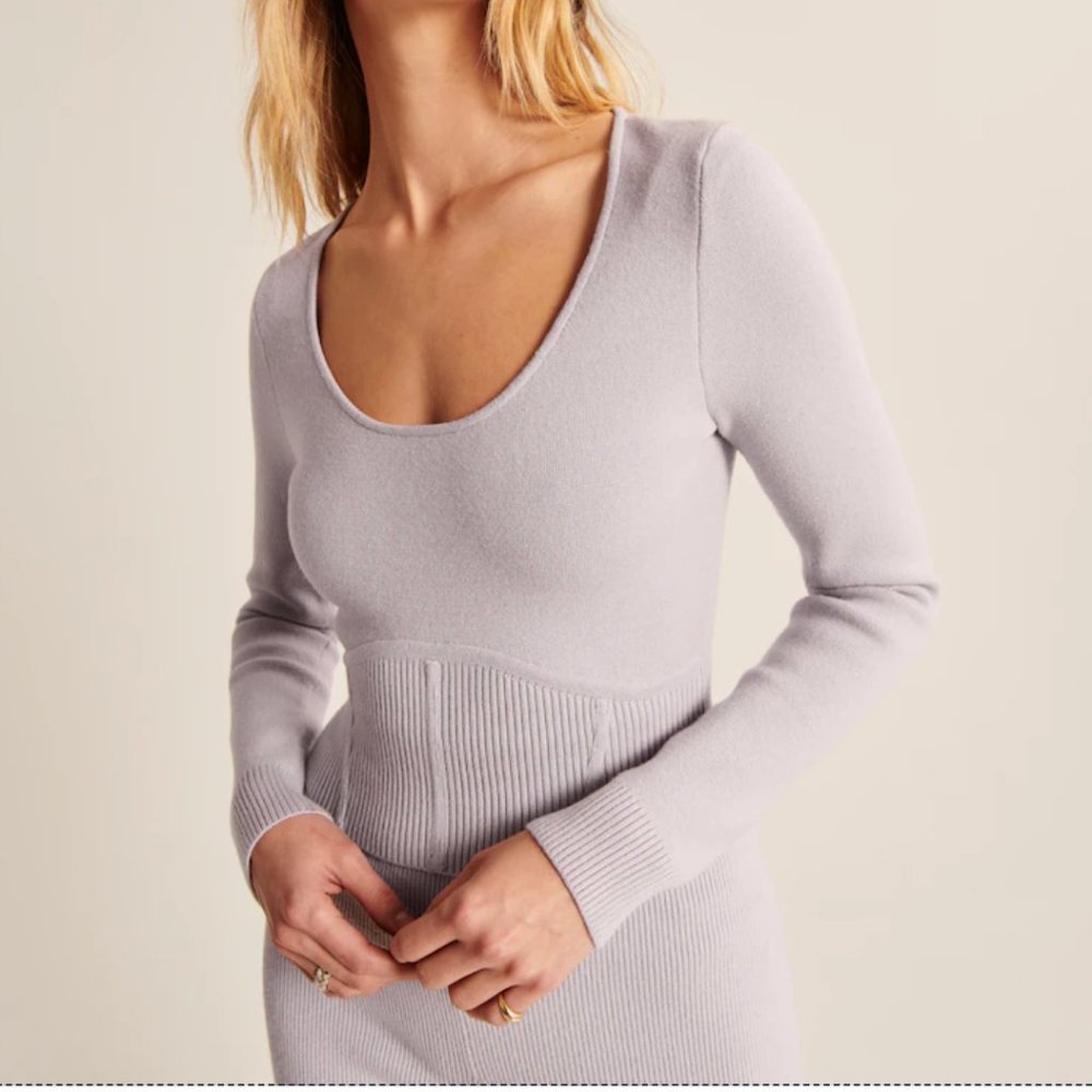 NWT Ribbed Slim Corset Sweater - Picture 3 of 5